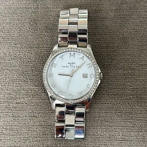 Marc by Marc Jacobs Silver Watch w/ Pave Bezel